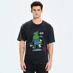 frog samurai bathing t-shirt trendy gift