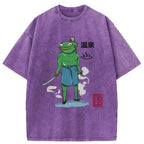 frog samurai bathing t-shirt trendy gift