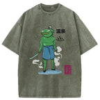 Japanese frog samurai hot spring t-shirt