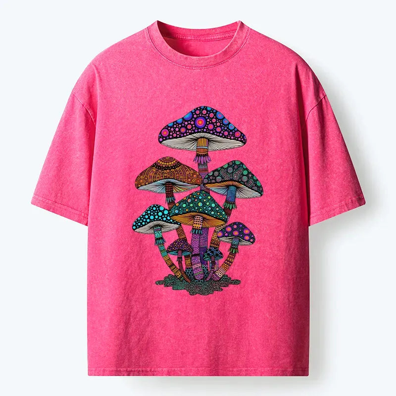 Kyoto-Lion Beautiful Poisonous Mushrooms Washed T-Shirt
