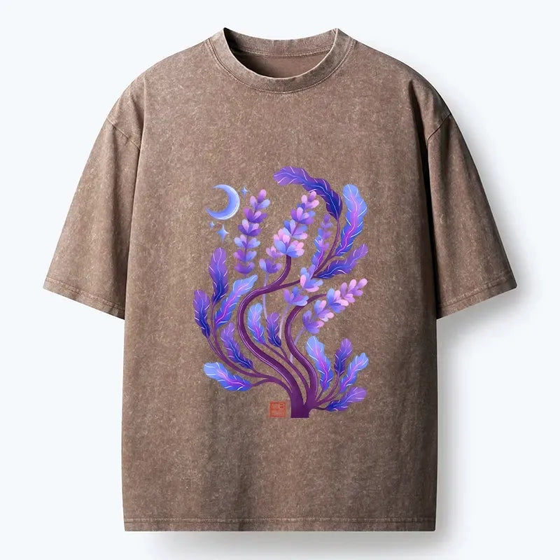 Japanese Floral Washed T-Shirt for Streetwear