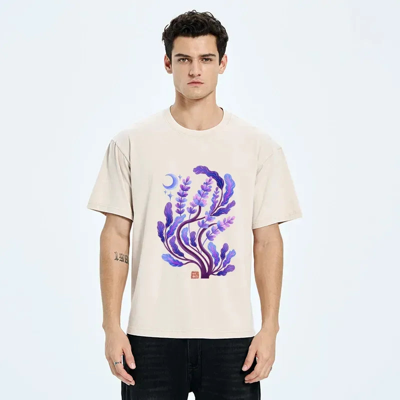 Purple Night Art T-Shirt for Daily Wear