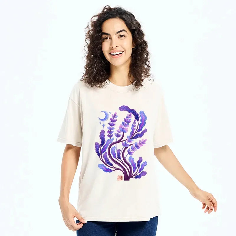 Purple Night Art T-Shirt for Daily Wear