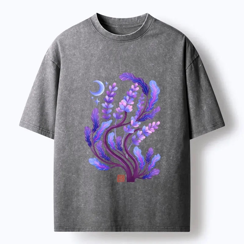 Japanese Floral Washed T-Shirt for Streetwear