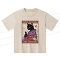 kids washed t-shirt japanese cat print