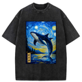 washed starry night unisex tee for daily wear