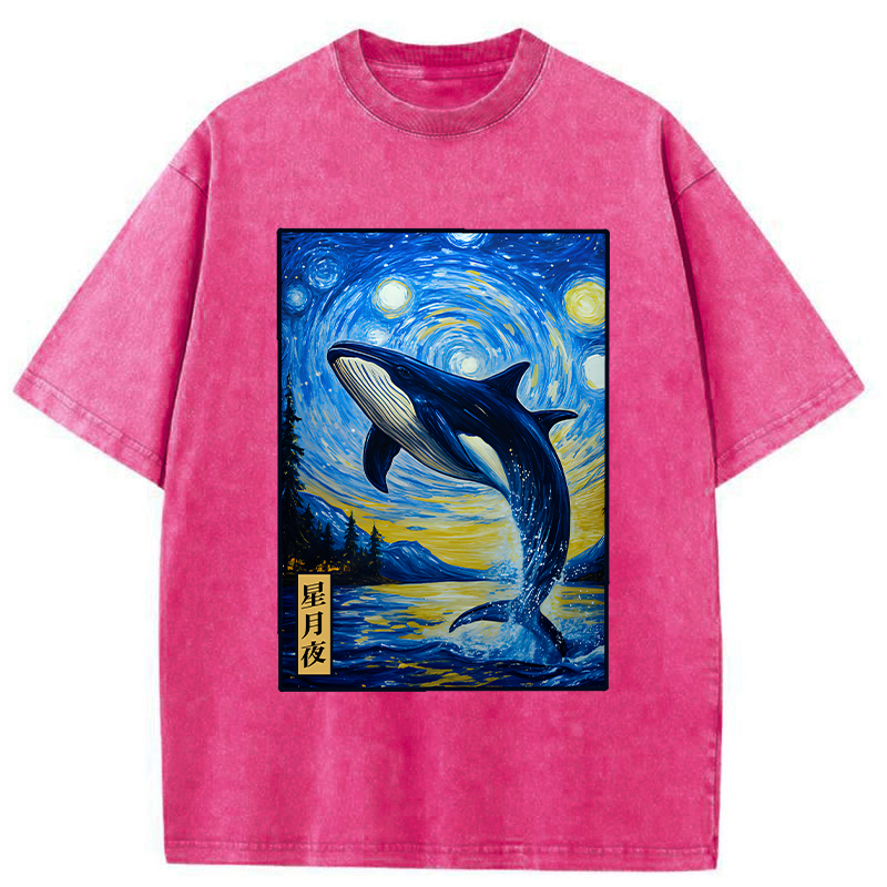 washed starry night unisex tee for daily wear