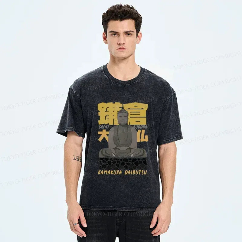 Kyoto-Lion Kamakura Daibutsu Washed T-Shirt