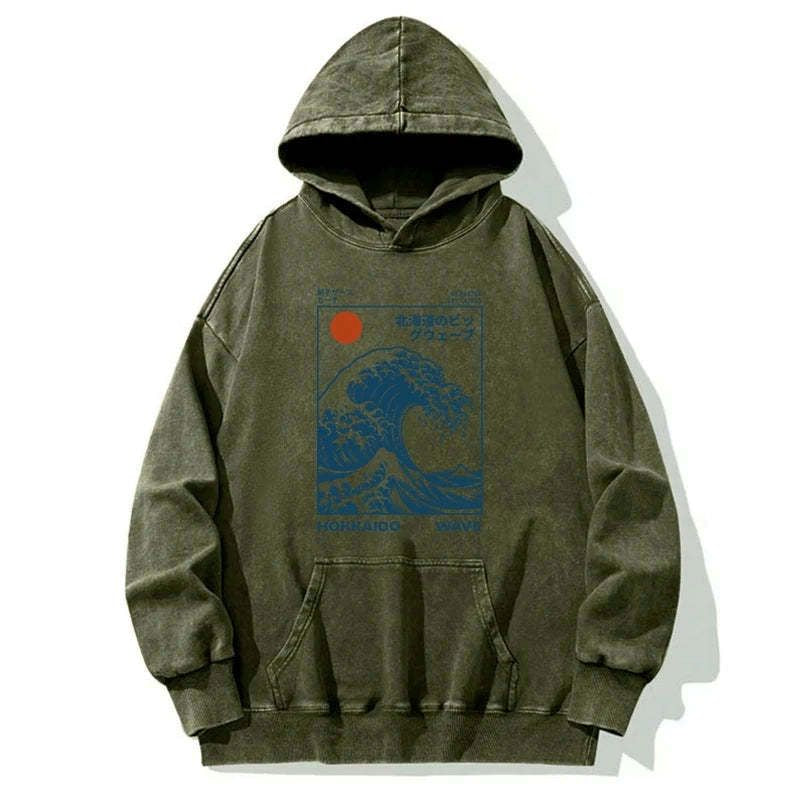 washed japanese hoodie for summer
