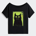 Japanese Spooky Cat T-Shirt for Women