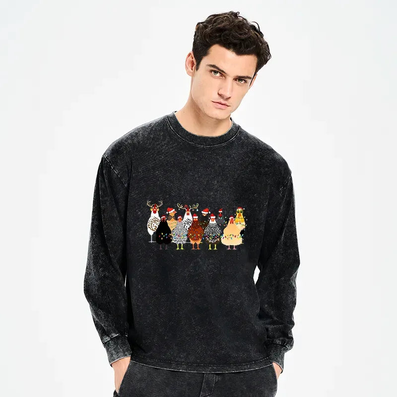 Christmas Chickens Japanese Art Tee
