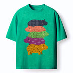 Kyoto-Lion Stack Of Moodengs Washed T-Shirt