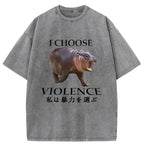 Kyoto Lion Moo Deng Choose Violence T-Shirt for Men