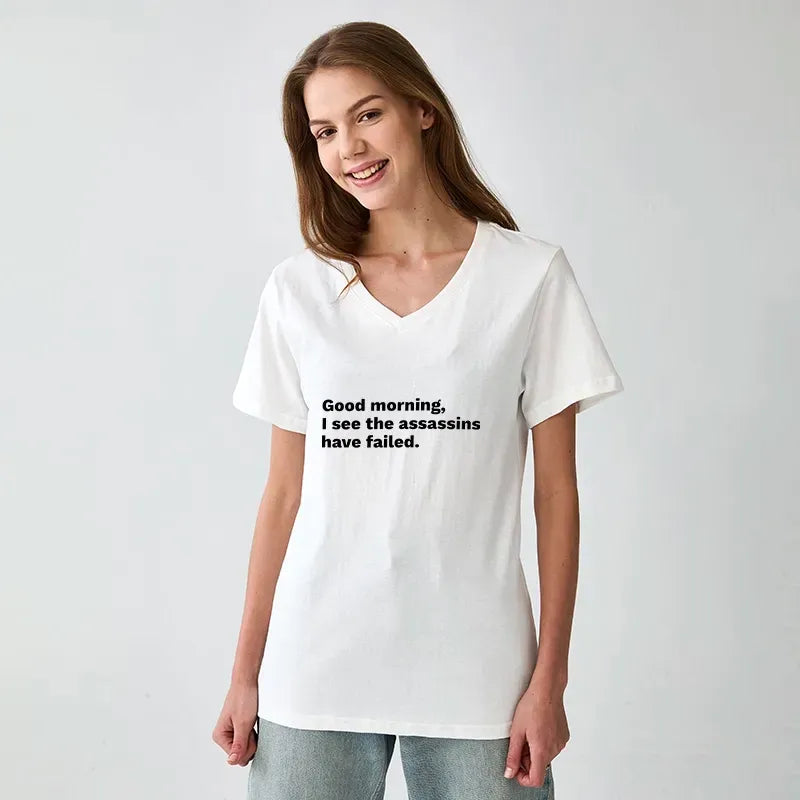 Kyoto-Lion Assassins Failed Morning Quote Art V-Neck Classic T-Shirt