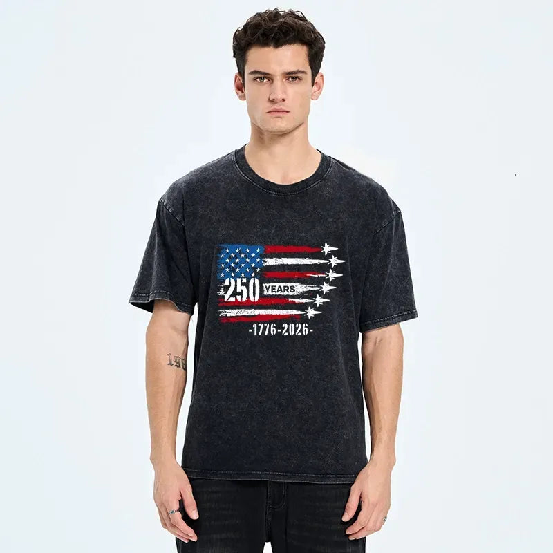 kyoto lion 250 years strong american flag t-shirt