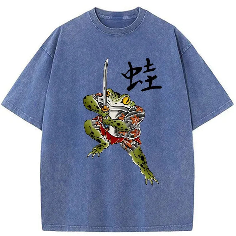 Vintage Samurai Frog Tee for Summer