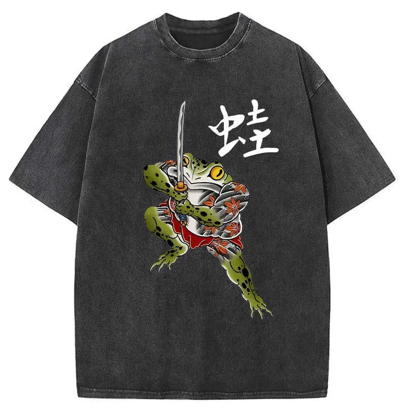 Vintage Samurai Frog Tee for Summer
