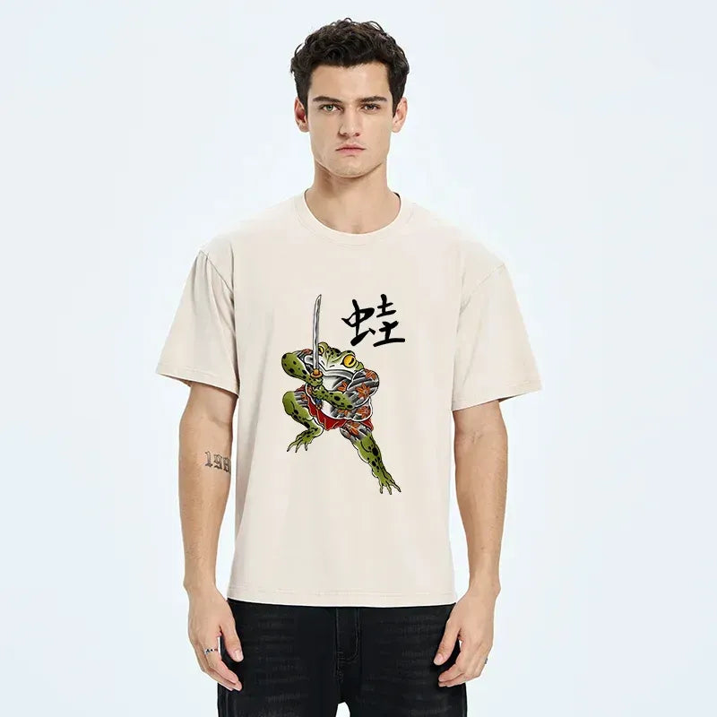 Vintage Samurai Frog Tee for Summer