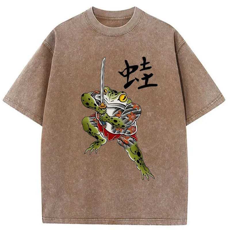 Vintage Samurai Frog Tee for Summer