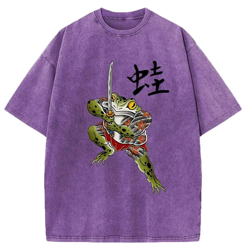 Vintage Samurai Frog Tee for Summer
