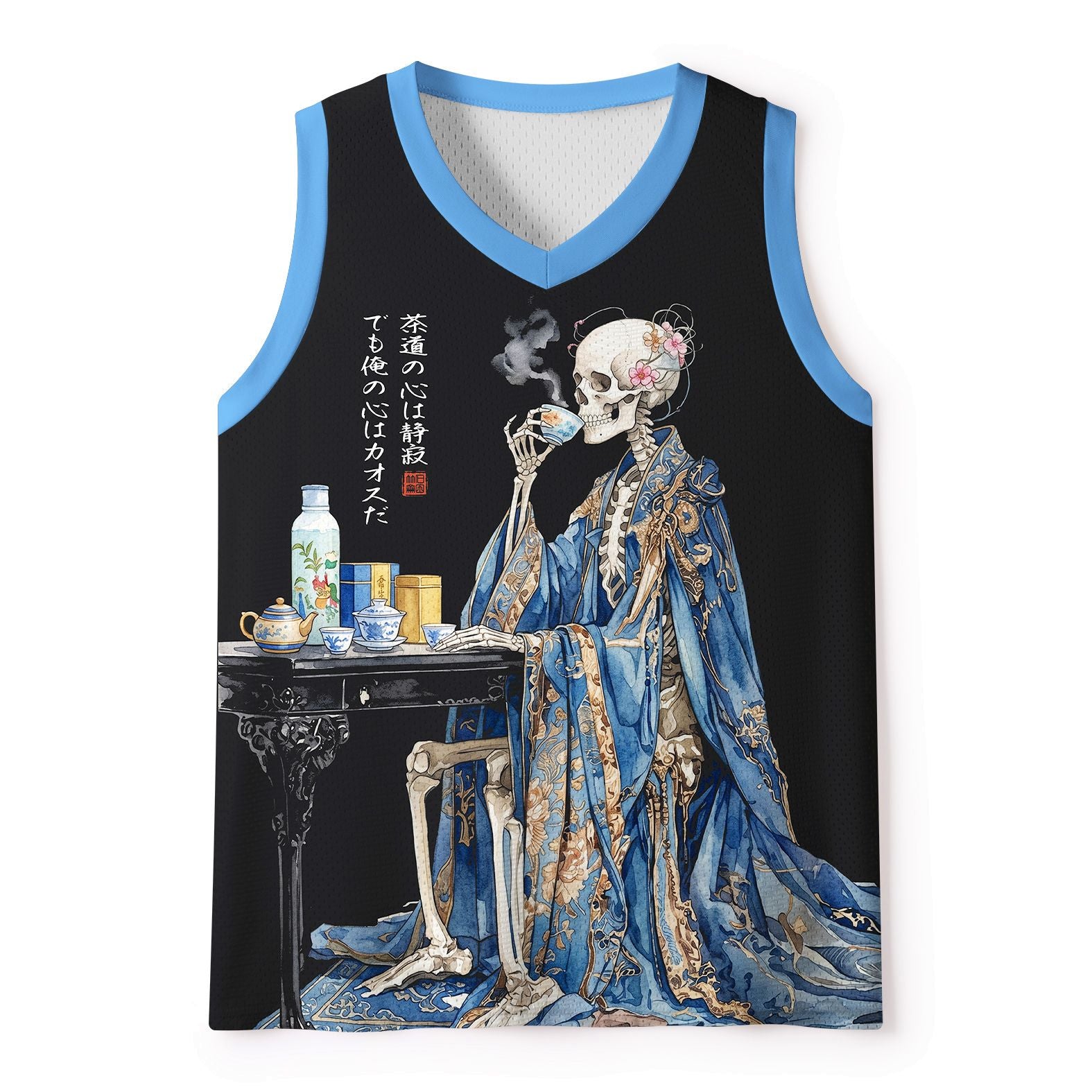 Kyoto Lion Skeleton Mesh Tank Top