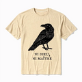 Kyoto-Lion Crow Have A Strong Sense Of Self Cotton Blend T-Shirt