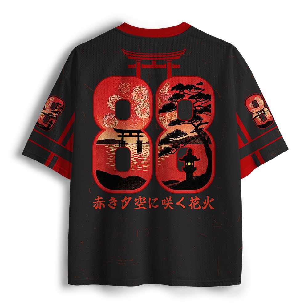 Kyoto-Lion Japanese Sunset Fireworks Festival Mesh Jersey
