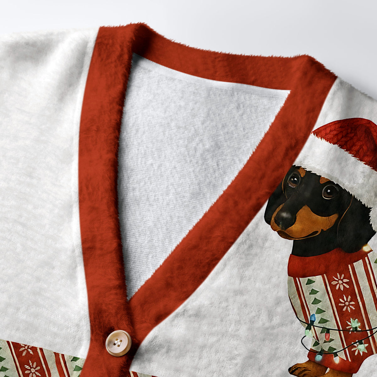 Kyoto-Lion Santa's Little Helper Dog Ugly Cardigan Sweater