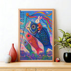 Japanese Ukiyoe Rabbit Art Poster