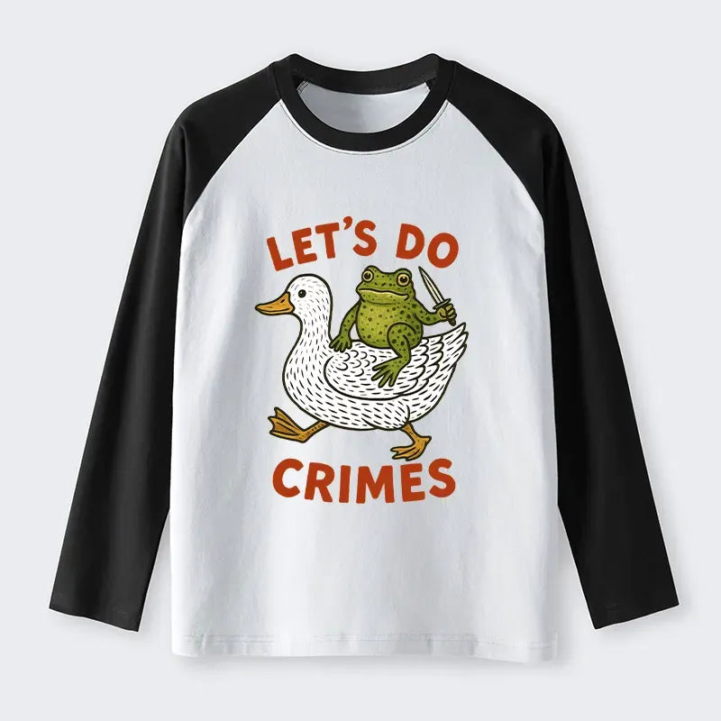 Kyoto-Lion Frog Raglan Long Sleeve T-Shirt