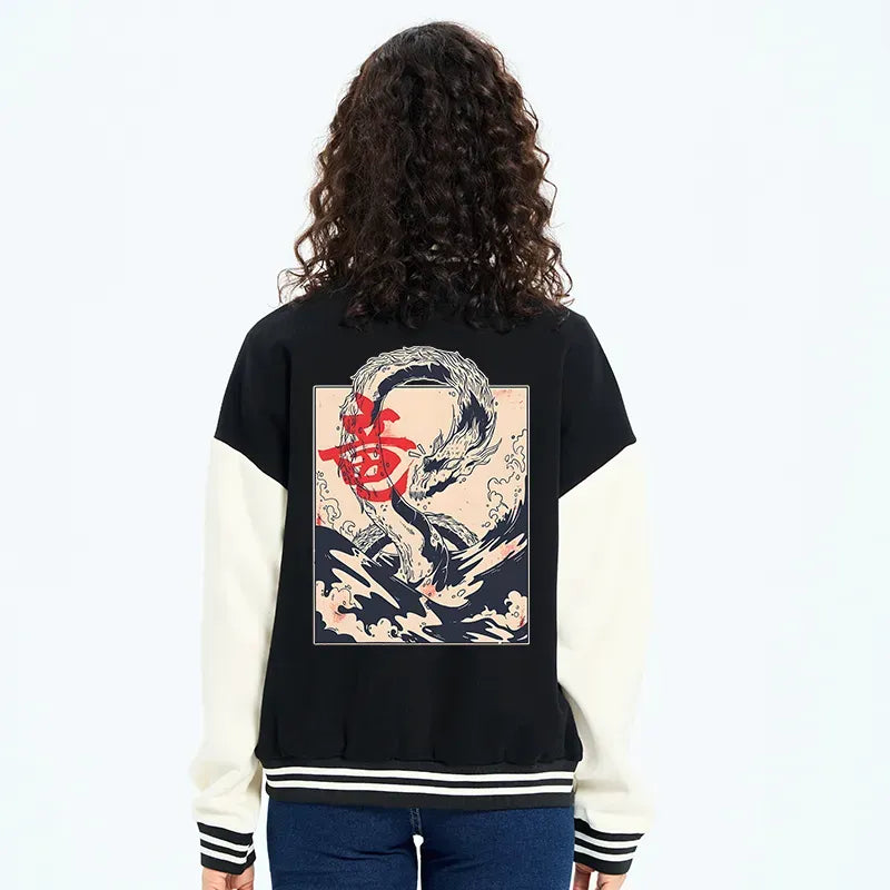 Kyoto-Lion embroidery jacket for streetwear