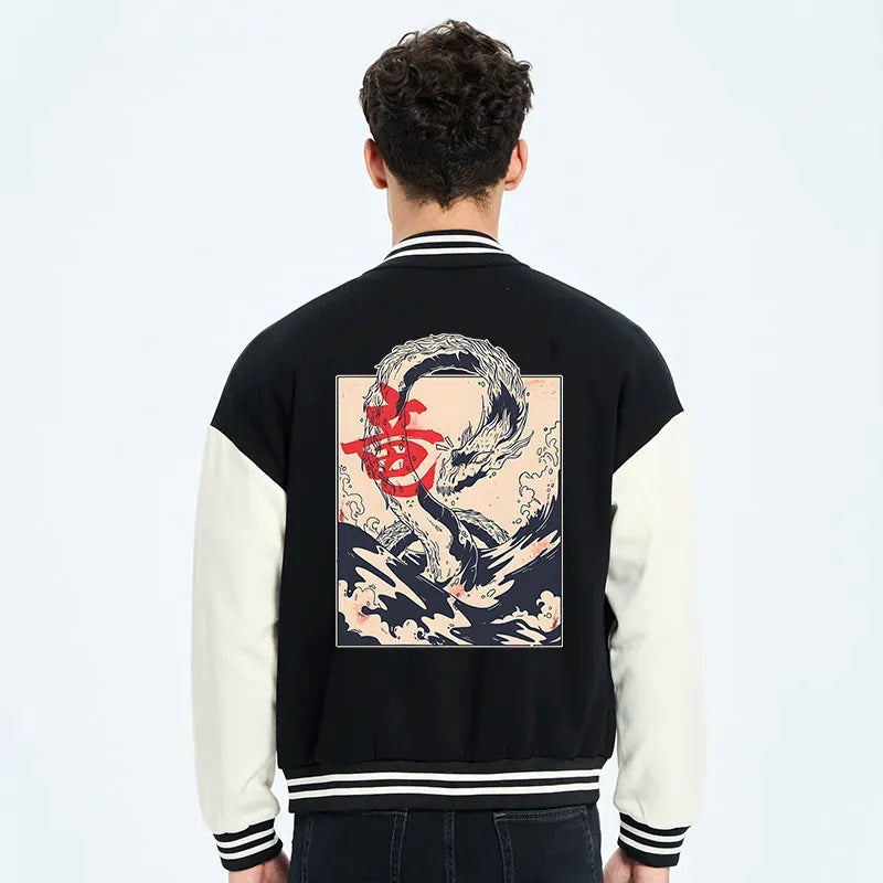 trendy Japanese varsity jacket for daily wear