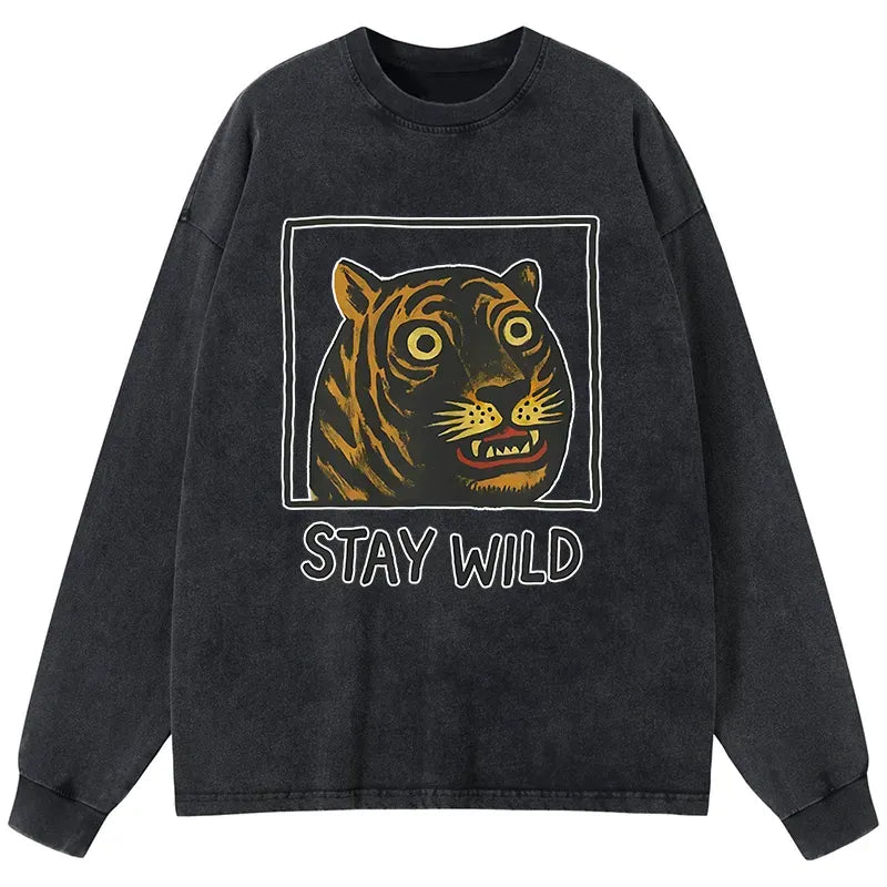 Comfortable Unisex Long Sleeve Tiger Tee