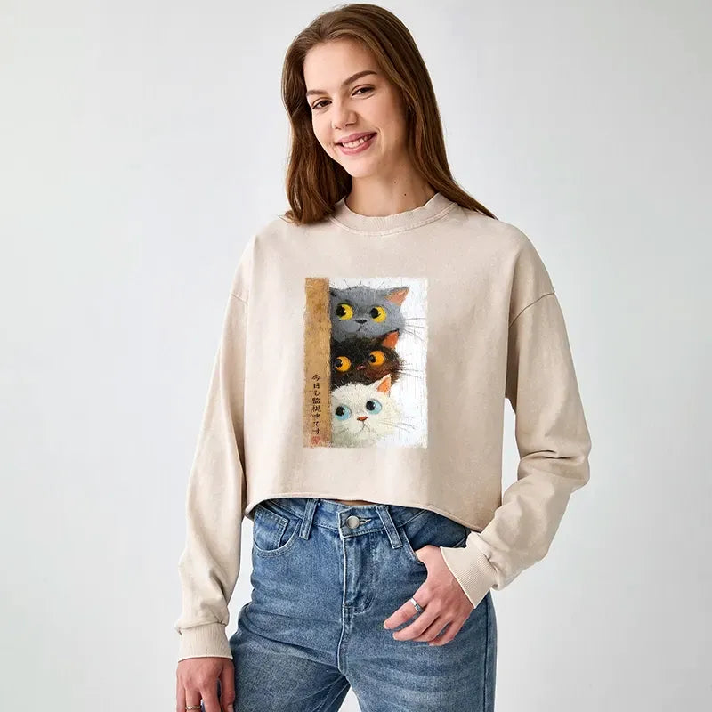 Three Cute Cats Sweatshirt for Women
