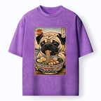 Kyoto-Lion Ramen Time For The Pug Washed T-Shirt