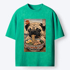 Kyoto-Lion Ramen Time For The Pug Washed T-Shirt