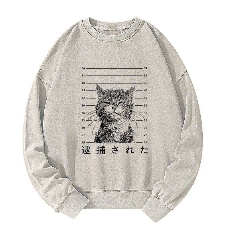 comfortable vintage cat sweatshirt for casual