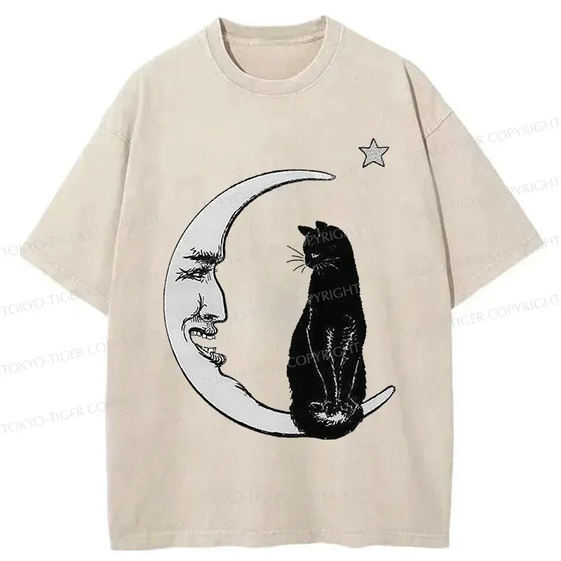 Japanese Vintage Cat Washed T-Shirt