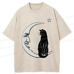 Japanese Vintage Cat Washed T-Shirt