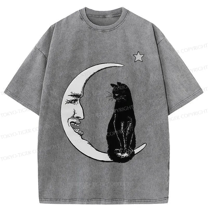 Japanese Vintage Cat Washed T-Shirt