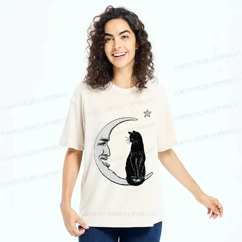 Moon and Cat T-Shirt for Vacation