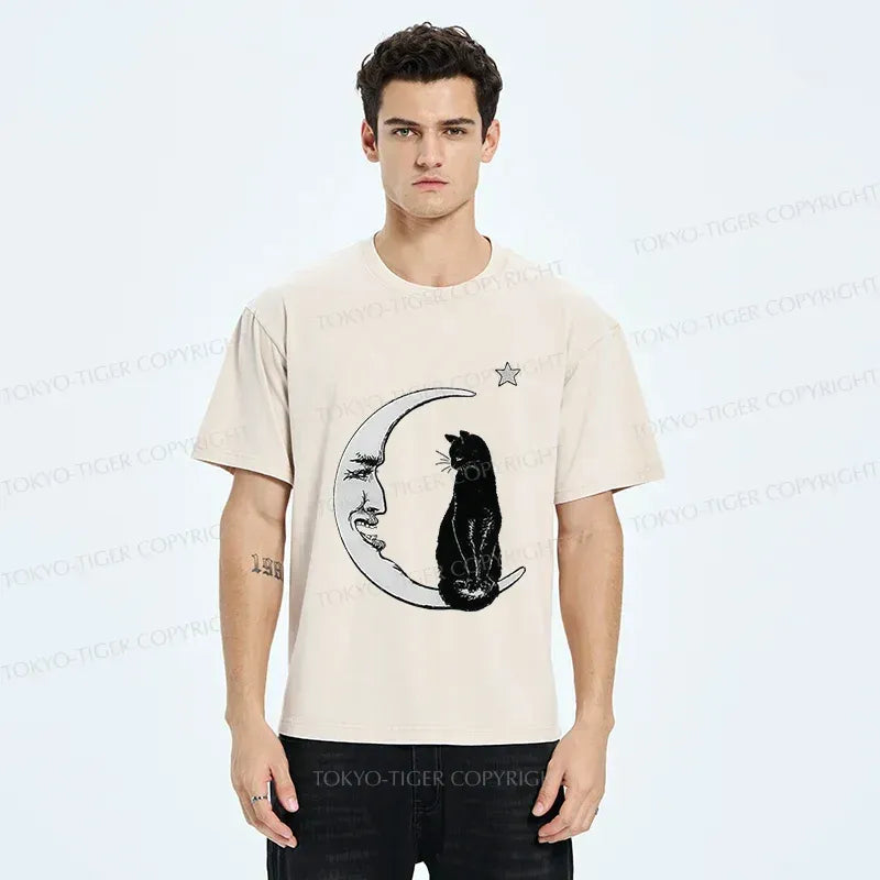 Japanese Vintage Cat Washed T-Shirt