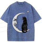 Moon and Cat T-Shirt for Vacation