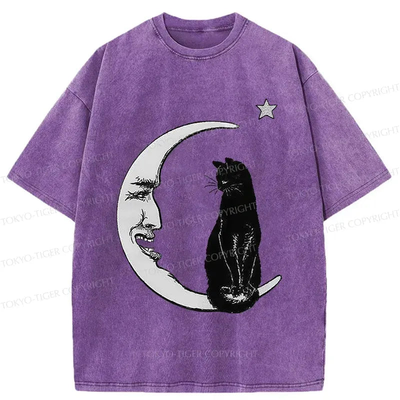 Moon and Cat T-Shirt for Vacation