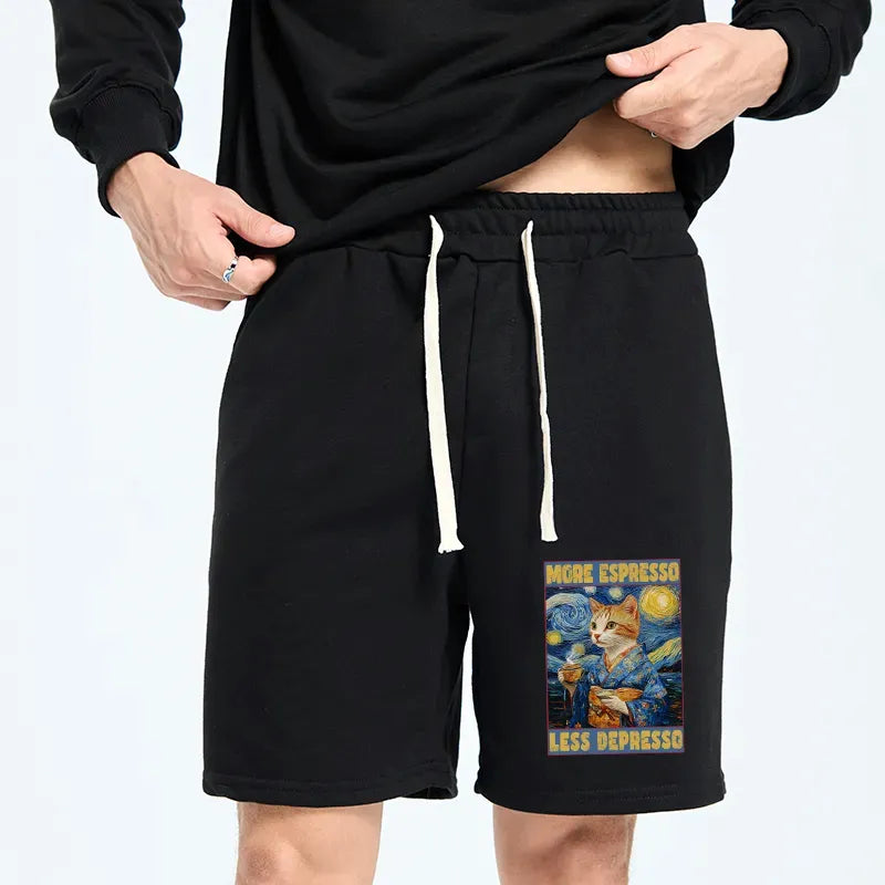 Kyoto-Lion Funny More Espresso Less Depresso Unisex Shorts