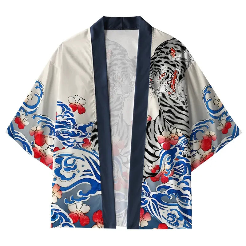 sakura waves tiger kimono cardigan best seller