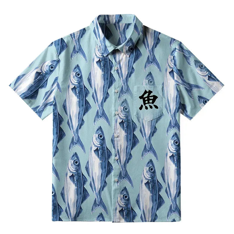 Japanese Button Up Shirt for Vacation