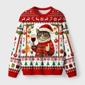 Kyoto-Lion Christmas Cat Likes Fuzzy Christmas Ugly Sweatshirt