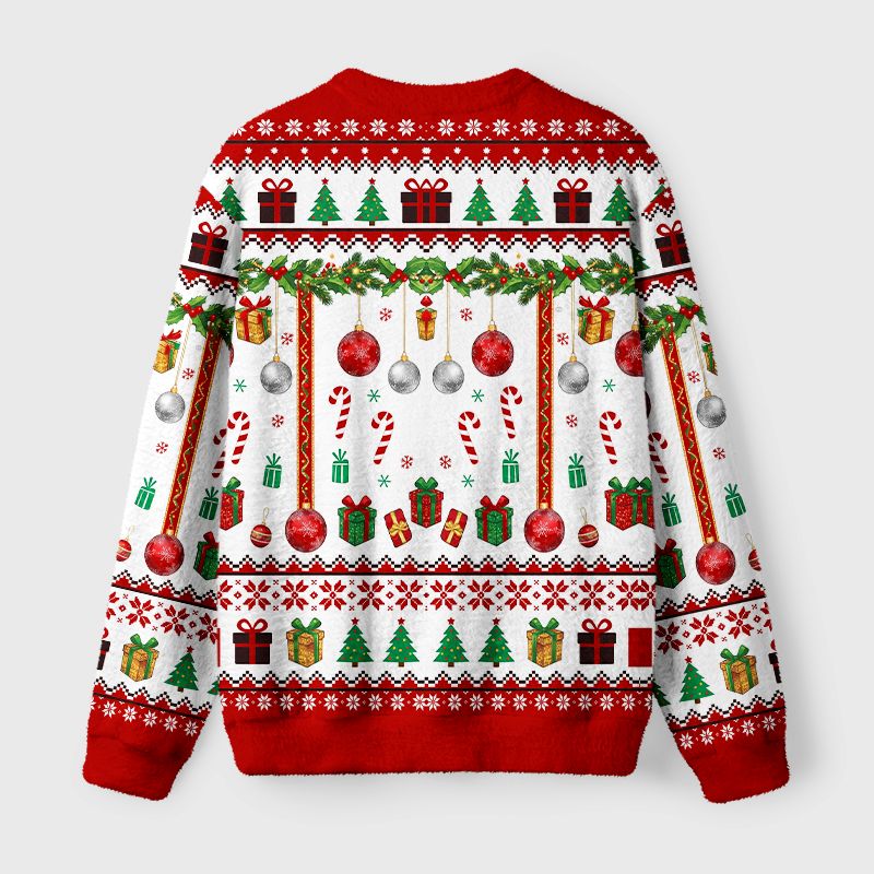 Kyoto-Lion Christmas Cat Likes Fuzzy Christmas Ugly Sweatshirt