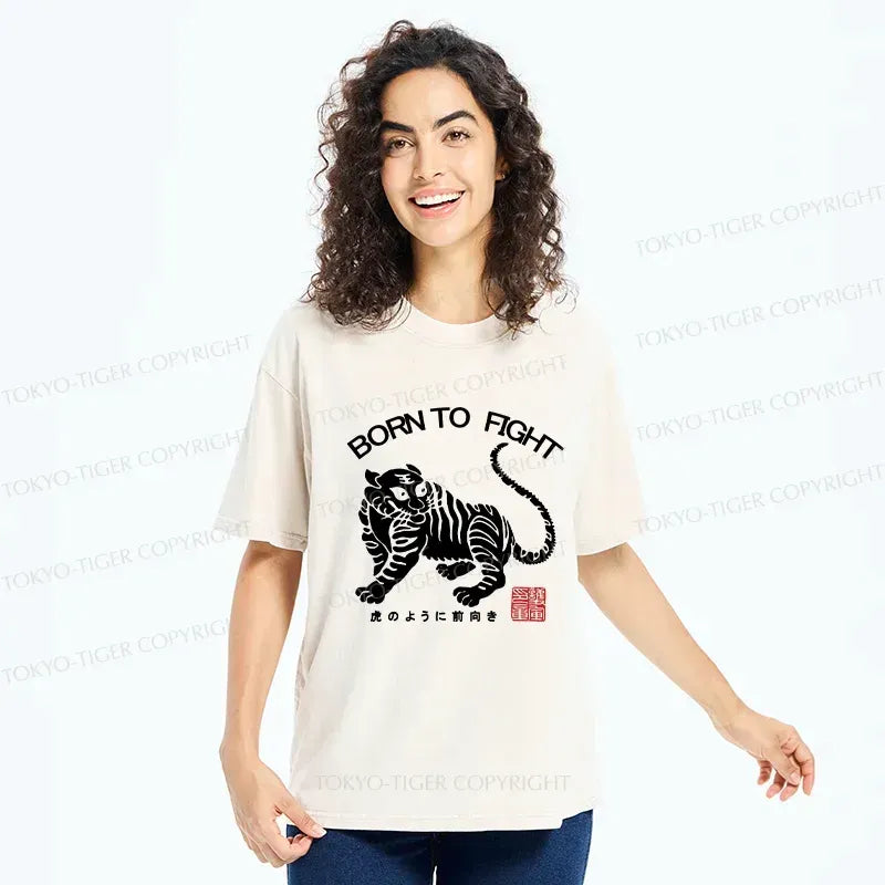 Kyoto-Lion Retro Tiger Washed T-Shirt